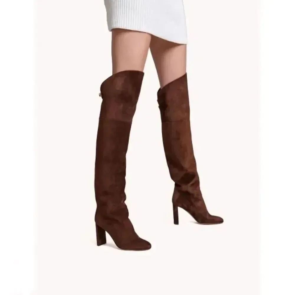 MAISON SKORPIOS Marylin Suede Over The Knee Boots size 40